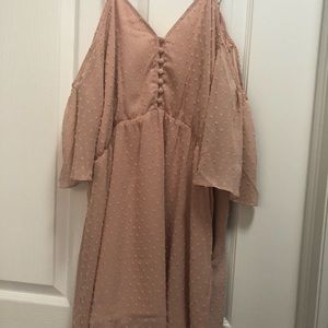 Never work L cold shoulder short sleeve